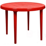 Стол круглый 6610-130-0022 из пластика, D 90 см, цвет: красный