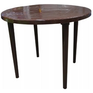 Стол круглый 6610-130-0022 из пластика, D 90 см, цвет: шоколадный