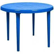Стол круглый 6610-130-0022 из пластика, D 90 см, цвет: синий
