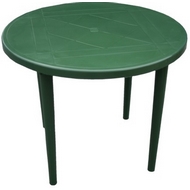 Стол круглый 6610-130-0022 из пластика, D 90 см, цвет: темно-зеленый