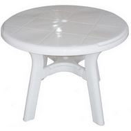 Стол круглый Премиум 6610-130-0013 из пластика, D 94 см, цвет: белый