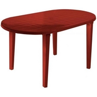 Стол овальный 6610-130-0021 из пластика, цвет: красный