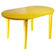 Стол овальный 6610-130-0021 из пластика, цвет: желтый