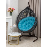 Подвесное кресло Fresco XL (коричневое, подушка голубая)