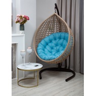 Подвесное кресло Fresco XL (светло-коричневое, подушка голубая)
