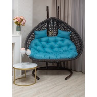 Подвесное кресло Fresco Grande 2XL (коричневое, подушка голубая)
