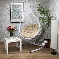 Подвесное кресло Bueno Light L (белое, подушка бежевая)