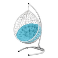 Подвесное кресло Bueno Light XL (белое, подушка голубая)