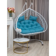 Подвесное кресло Bueno Grande 2XL (белое, подушка голубая)