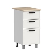 Шкаф напольный Аленушка Н3Я 400 Магнолия Молочный, скоба черный