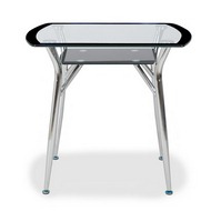 Стол обеденный Донна 105, металлический каркас, окантовка черного цвета
