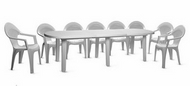 Комплект мебели (стол + 8 кресел) (белый пластик)