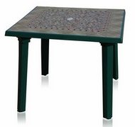 Стол квадратный (зелёный пластик) с рисунком