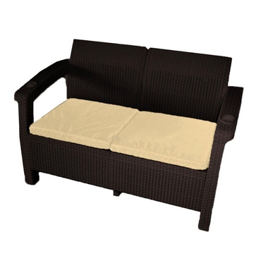 Двухместный диван Yalta Sofa 2 Seat коричневый пластик