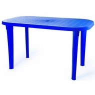 Стол овальный из пластика Новара 1400х800 мм (синий)