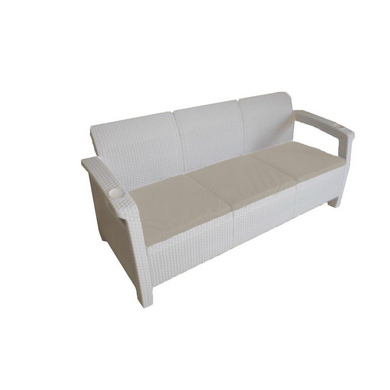Трехместный диван Yalta Sofa 3 Seat белый пластик