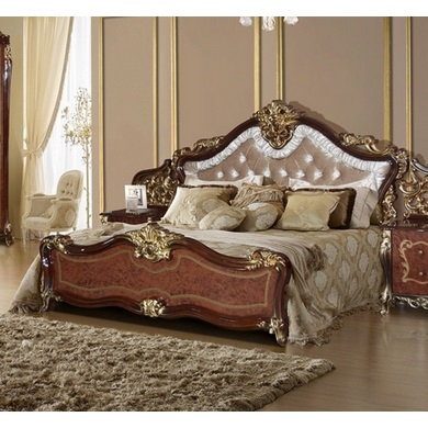 Кровать двуспальная Джоконда 180х200 с подъемным механизмом   (цвет: орех глянец)