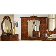 Шкаф для одежды Тициана 5-ти дверный с зеркалами (цвет: орех глянец)