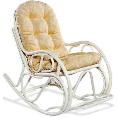 Кресло-качалка 05-17 из белого натурального ротанга