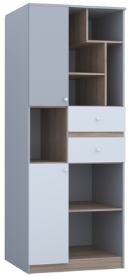 Шкаф комбинированный Атрия (серый/дуб сонома/белый)