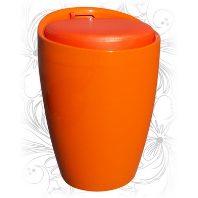 Табурет пластиковый LM-1100 с местом для хранения, цвет: оранжевый
