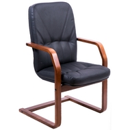 Офисное кресло для посетителей Менеджер экстра конференц короткий (натур.кожа)