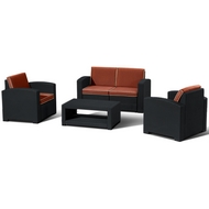 Набор мебели Lux 4 (тёмно-серый, терракотовый)