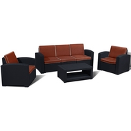 Набор мебели Lux 5 (тёмно-серый, терракотовый)