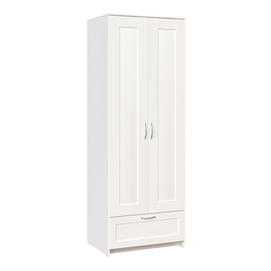 Шкаф 2-х дверный Сириус с ящиком (белый)