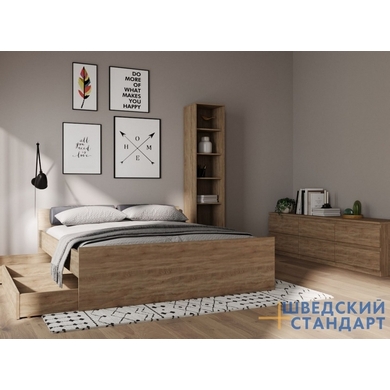 Двуспальная кровать Орион 140х200 (сонома)