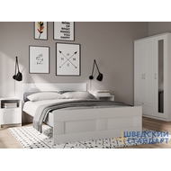 Двуспальная кровать Сириус 140х200 (белый)