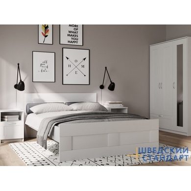 Двуспальная кровать Сириус 180х200 (белый)