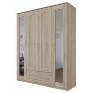 Шкаф комбинированный Сириус 4 двери и 1 ящик (сонома) с 2 зеркалами