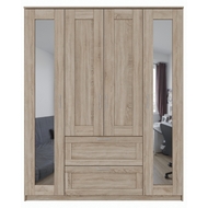 Шкаф комбинированный Сириус 4 двери и 2 ящика (сонома) с 2 зеркалами