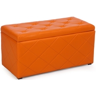 Пуф с ящиком Ромби-3 оранжевый (h 46 см)