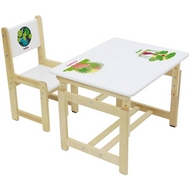 Комплект мебели для детей Polini Eco 400 SM Дино 2 (белый-натуральный)