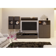 Набор мебели для гостиной Наоми N1 ГН-208.101, каркас - фон серый, фасад - джут