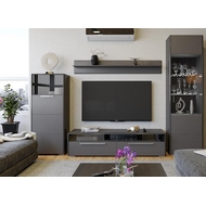 Набор мебели для гостиной Наоми №4 ГН-208.104, каркас - фон серый, фасад - джут